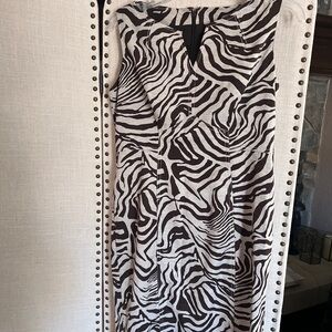 Anne Klein Black and White Zebra Print Dress
